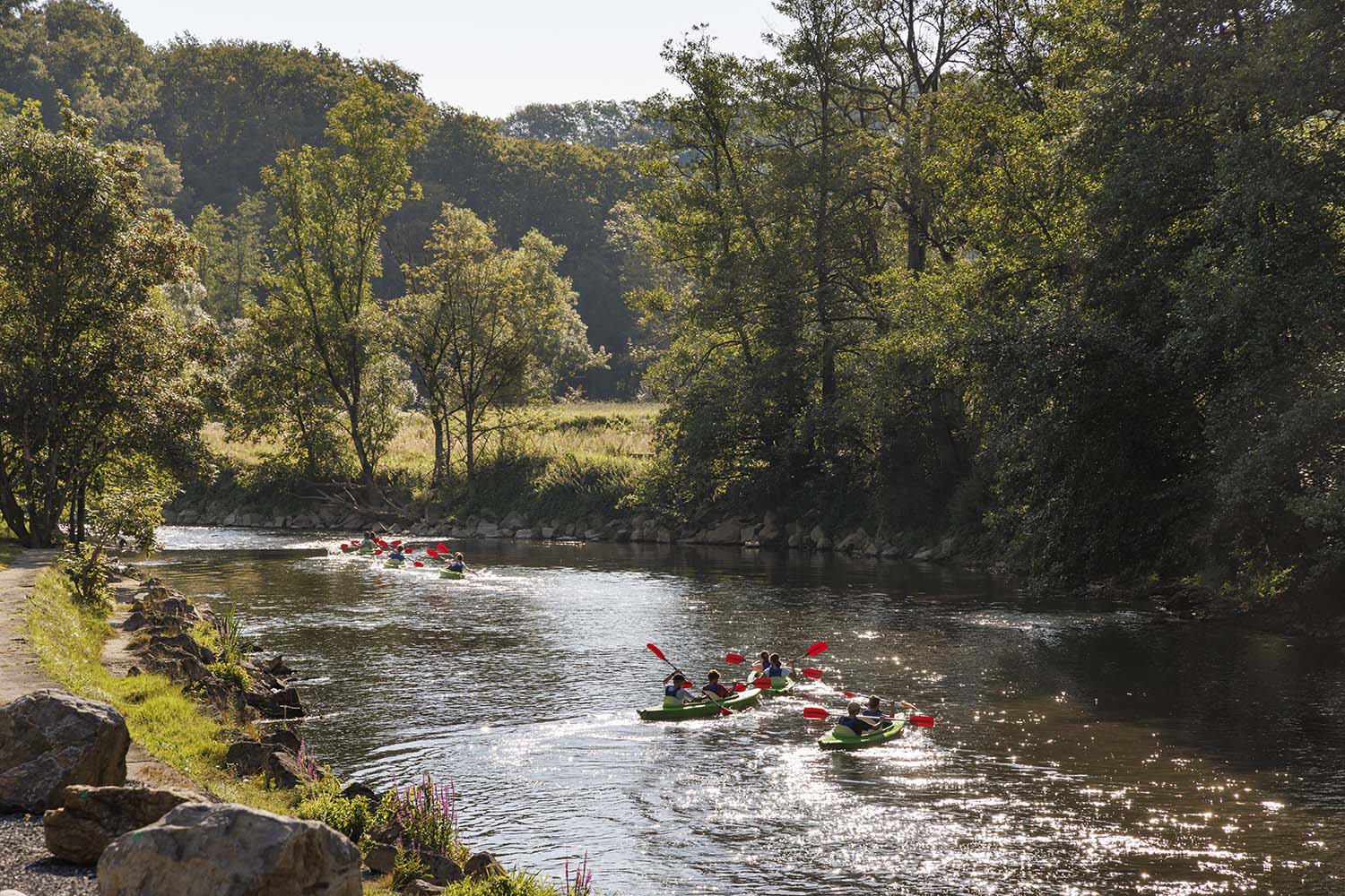 Kayaks sur l’Ourthe à Barvaux-sur-Ourthe