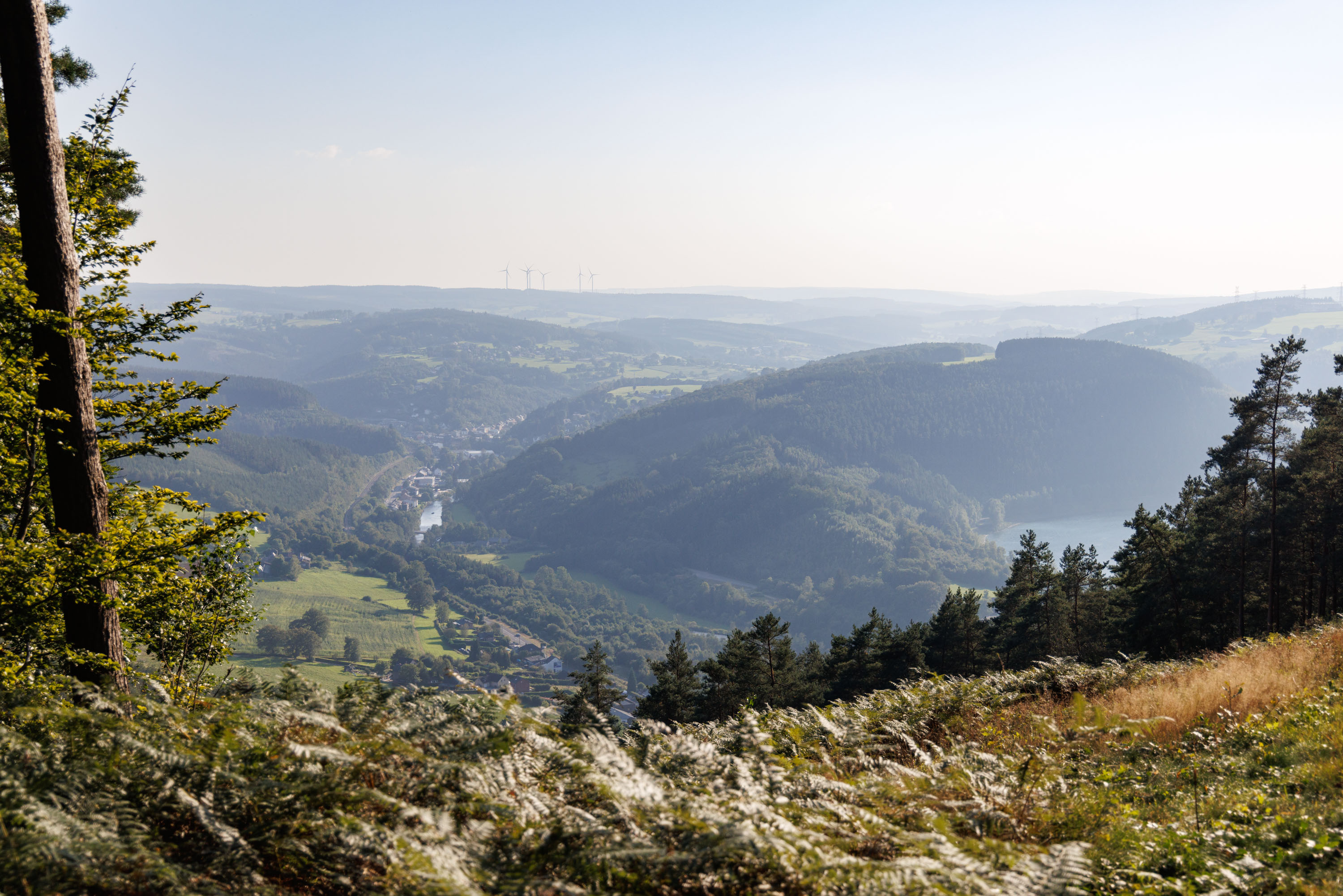 Vue imprenable sur le lac de Coo depuis le point de vue de Ster